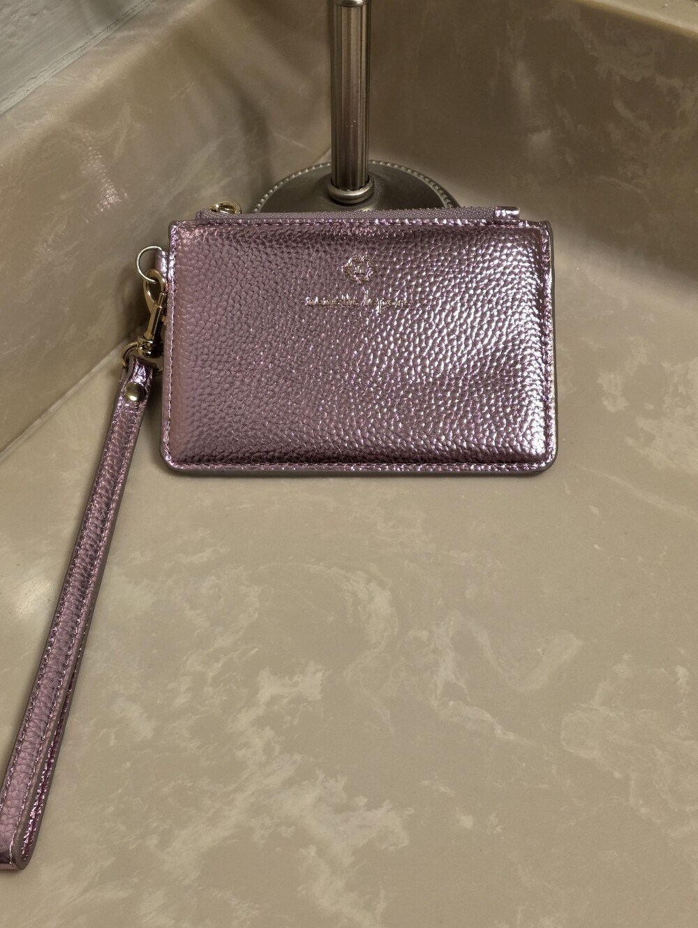 Nanette Lepore Lavender Metallic Cardholder with Wrist Strap